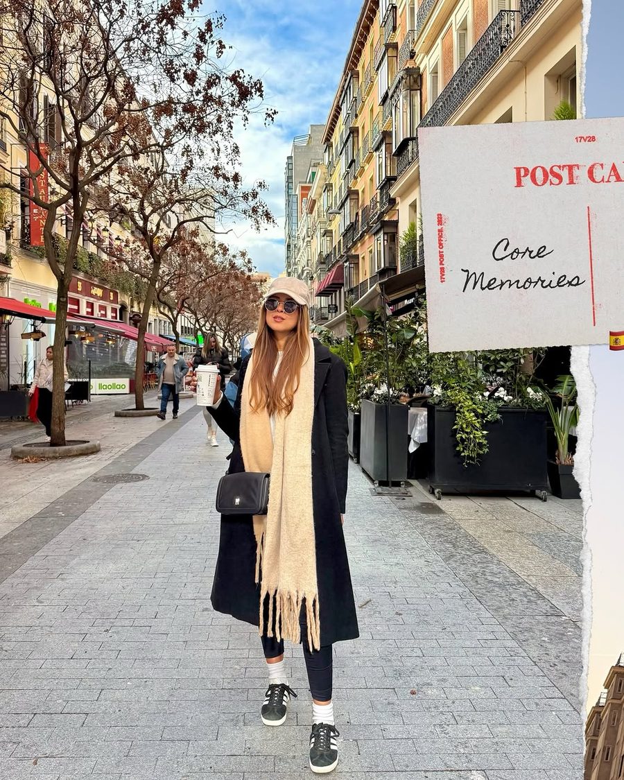 Look de invierno en las calles de Madrid